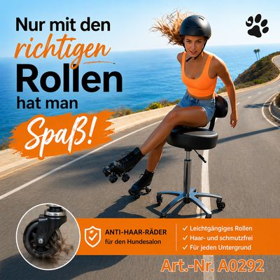 Round Hairdresser Stool with Backrest