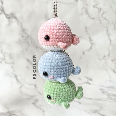 Whale Crochet Keychain