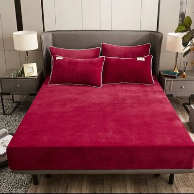 Dark Red 3-piece Velvet