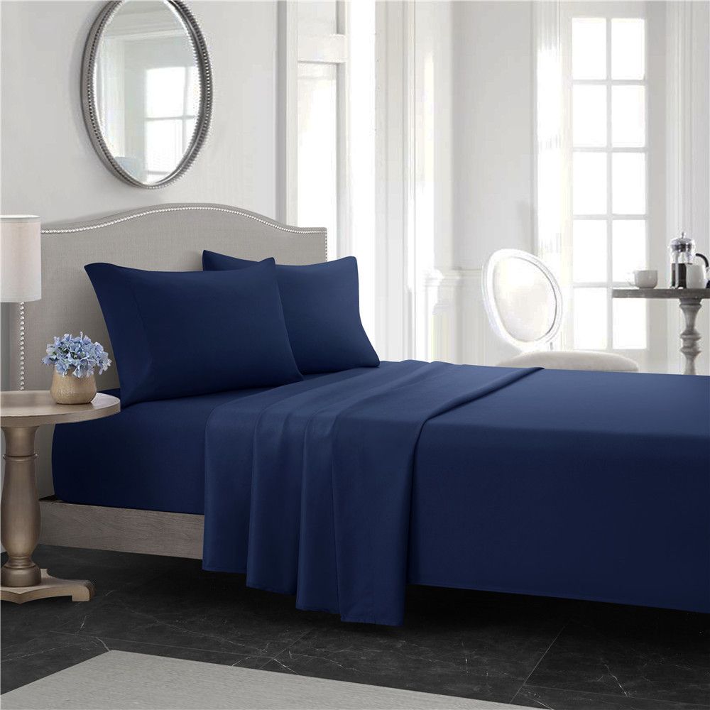 Midnight Sapphire Blue Microfiber 4 piece