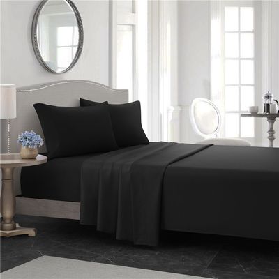 Midnight Black Microfiber 4 piece