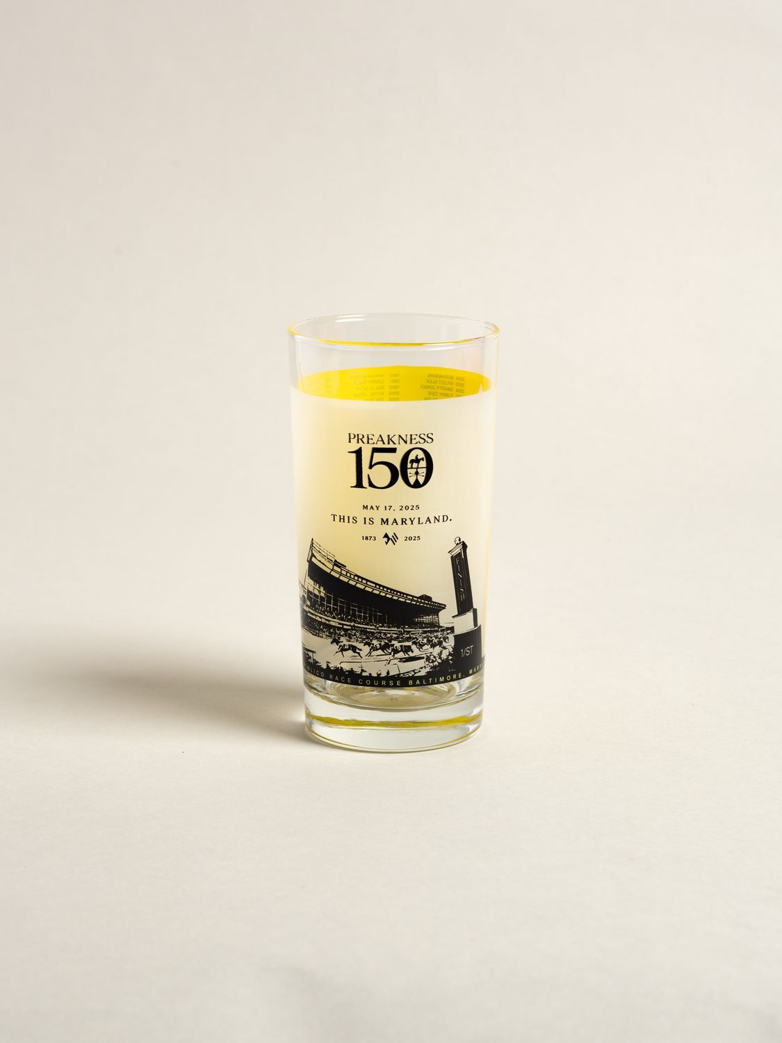 Preakness 150 Commemorative Glass