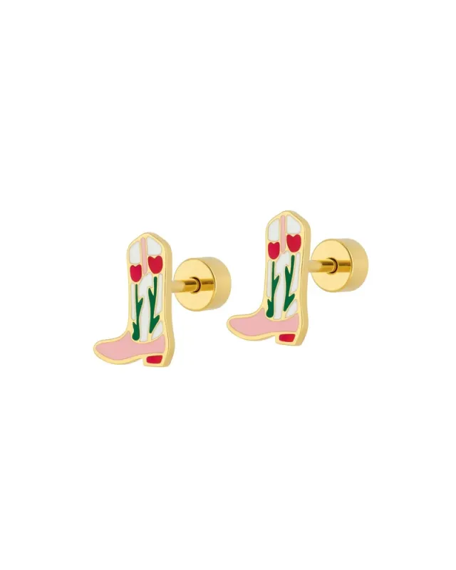 Tulip Cowgirl Boot Earrings