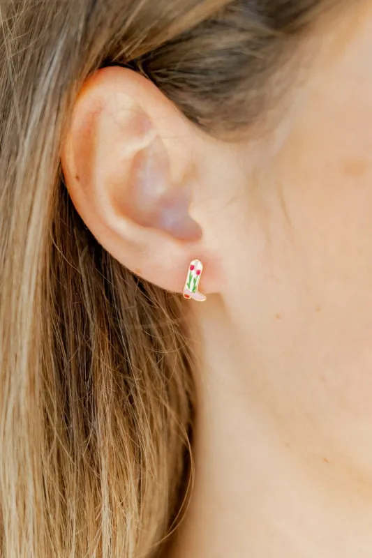 Tulip Cowgirl Boot Earrings