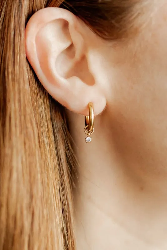 Huggie Charm Earrings / Celine