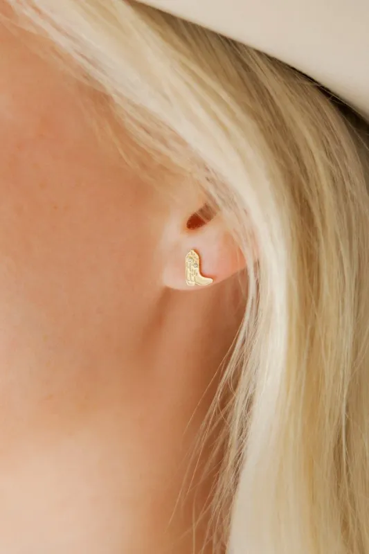 Daisy Cowgirl Boot Earrings / Gold