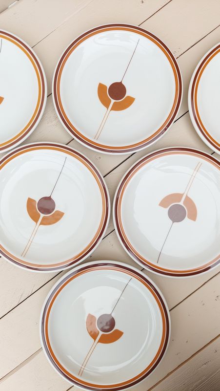 Vintage bordjes Mosa Maastricht, retro, set van 6