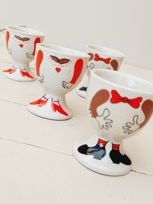 Vintage eierdopjes, set van 4