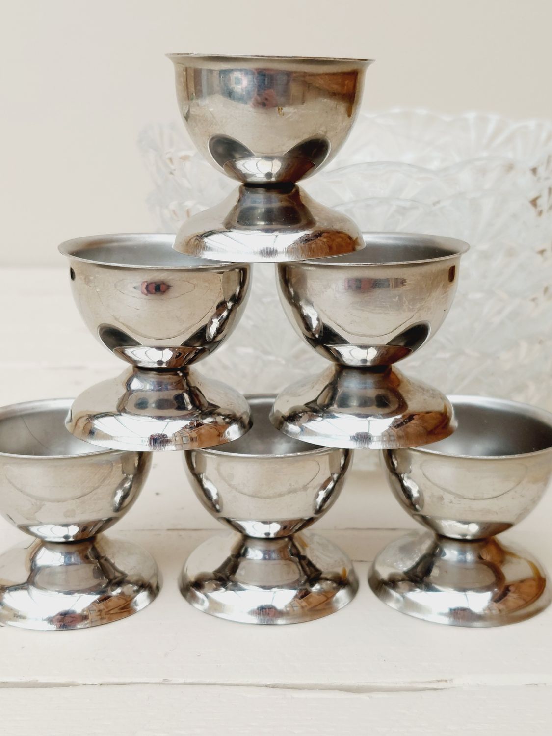 Eierdopjes inox, set van 6