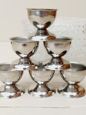 Eierdopjes inox, set van 6