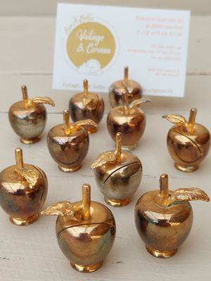 Appeltjes, verzilverd voor naamkaartjes