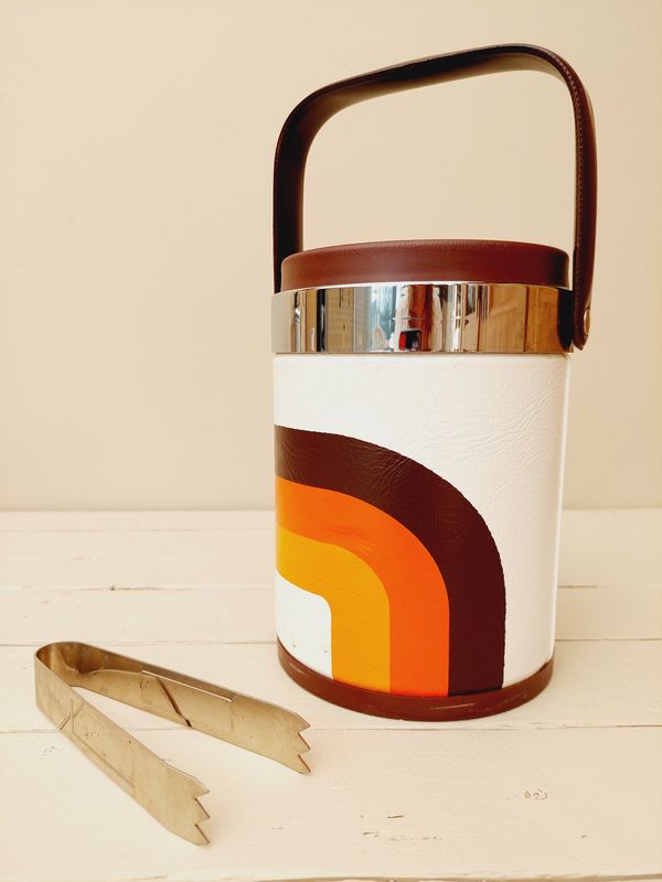 Retro ijsemmer oranje bruin