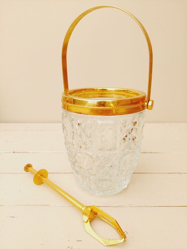 IJsemmer glas-goud met vergulde grijper