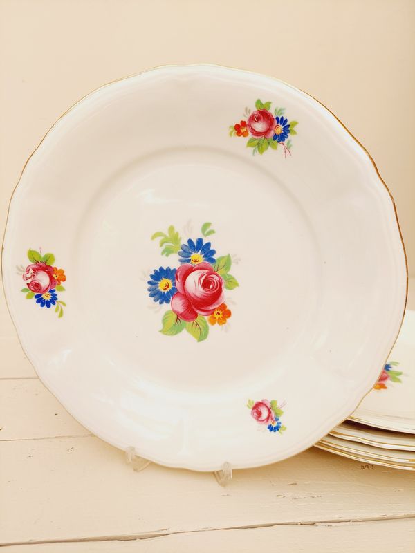 Gebloemde bordjes Mitterteich, set van 5