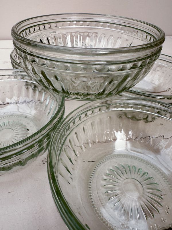 Dessert- of fruitkommetjes in glas, set van 5