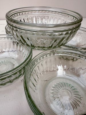 Dessert- of fruitkommetjes in glas, set van 5
