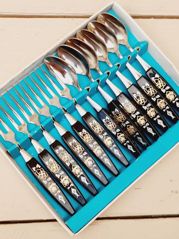 Cocktailvorkjes en -lepeltjes met elegant handvat