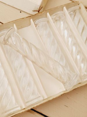 Messenleggers glas swirl, set van 6