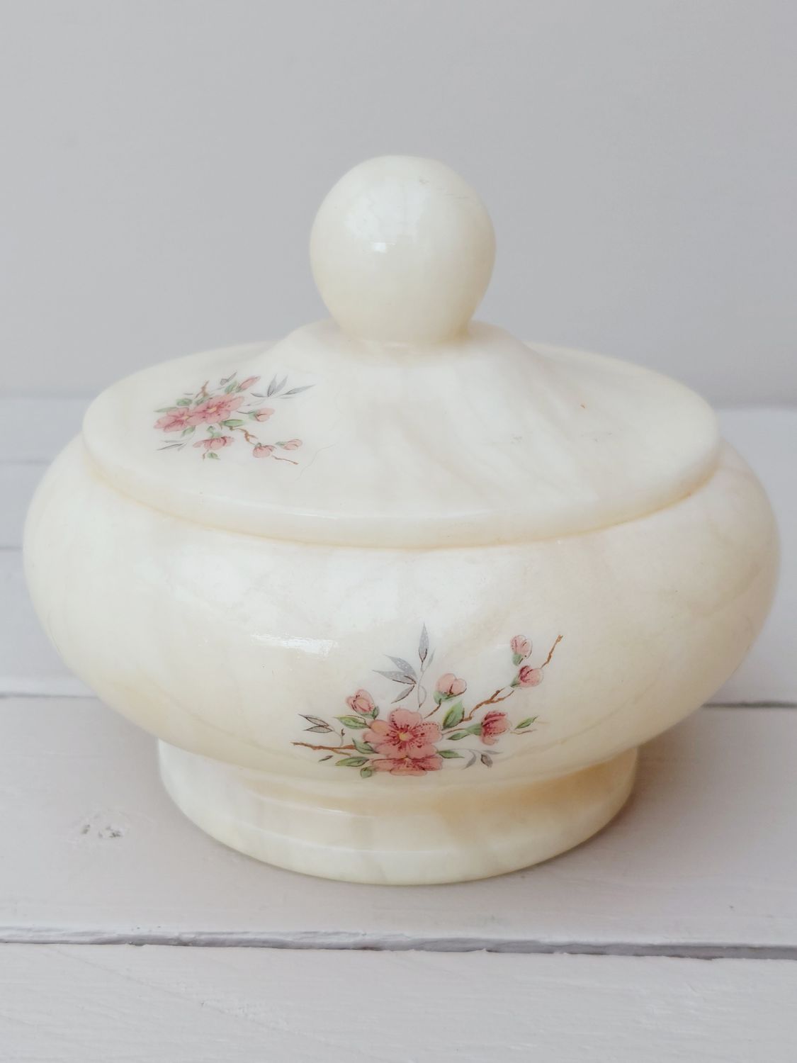Vintage onyx dekselpot
