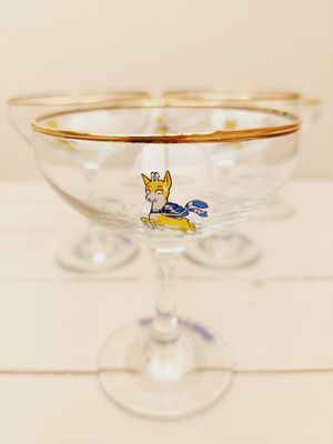 Babycham glaasjes, set van 5