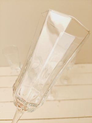 Vintage Arcoroc Luminarc France Octime champagneglas op heldere voet