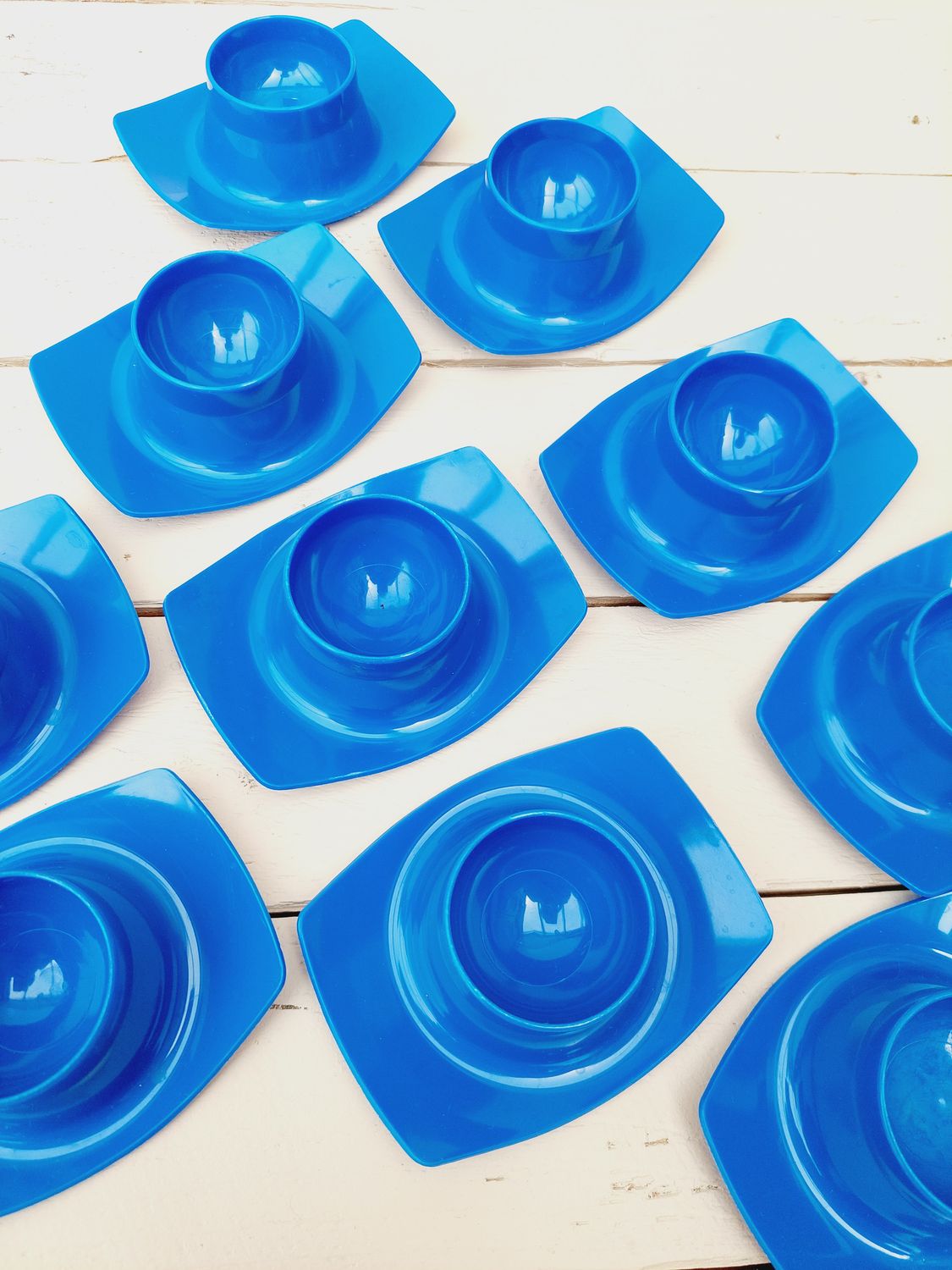 Eierdopje blauw kunststof