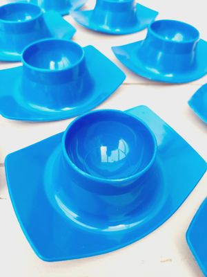 Eierdopje blauw kunststof