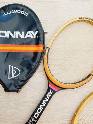 Vintage Donnay Bjorn Borg houten tennisracket – met bijpassende hoes