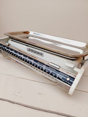 Vintage weegschaal Stube crème, balansweegschaal, 12 kg