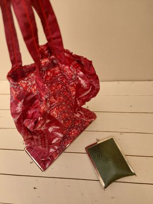 Vintage opvouwbare winkeltas – rood of groen