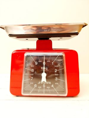 Vintage Stube weegschaal rood, 10 kg
