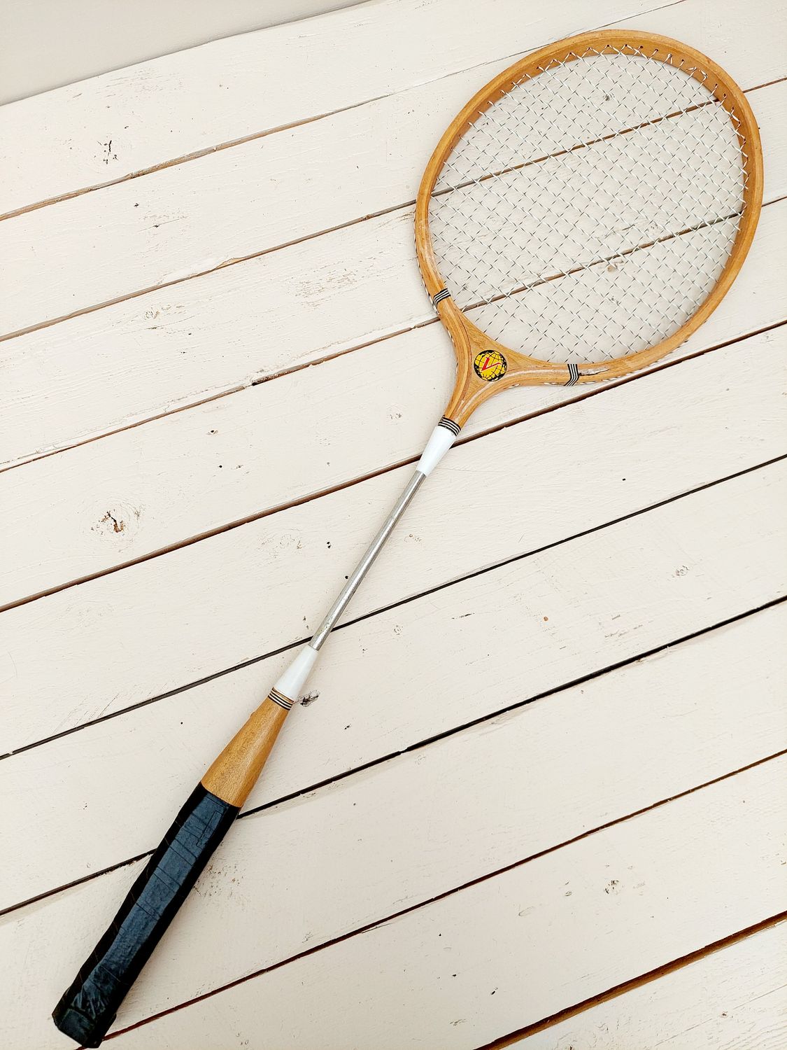 Vintage houten badmintonracket