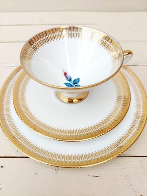 Vintage sammeltas set - kop, schotel en bord - Duits porselein / Bavaria Winterling Röslau
