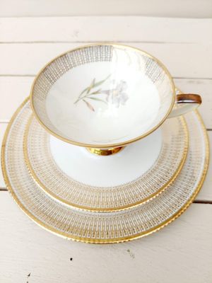 Vintage sammeltas set - kop, schotel en bord - Duits porselein / Bavaria Winterling Röslau