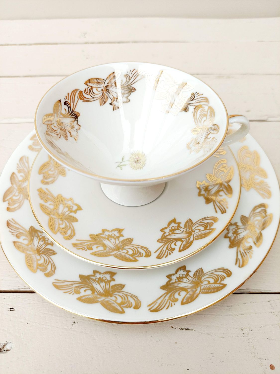Vintage sammeltas set - kop, schotel en bord - Duits porselein / Bavaria Gareis Waldsassen