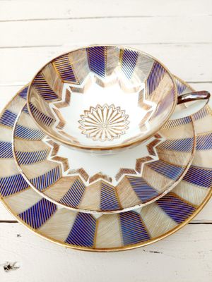 Vintage sammeltas set - kop, schotel en bord - Duits porselein / Bavaria Winterling Röslau