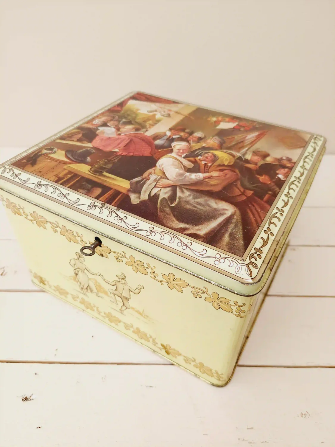 Vintage blik Lonka &#39;De Rederijkers&#39; - Jan Steen