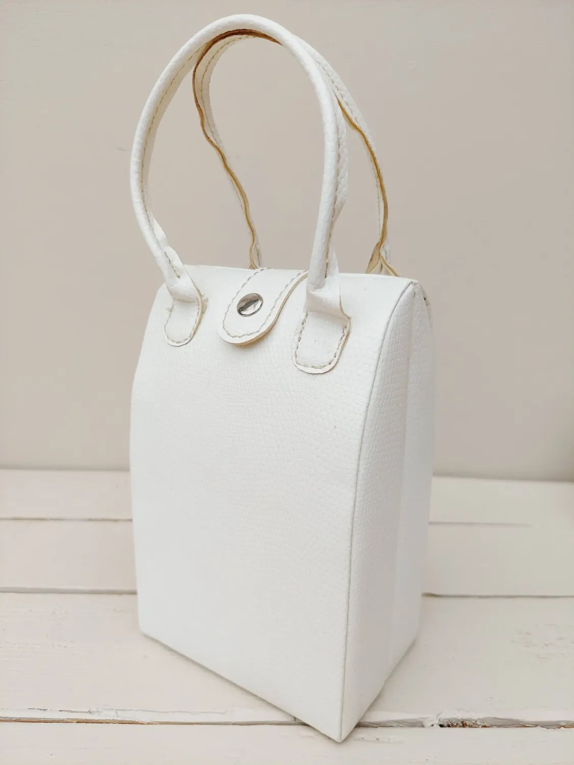 Juwelentasje wit lederlook