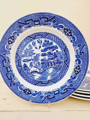 Vintage gebaksborden Société Céramique, model Willow, set van 5