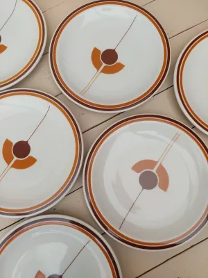 Vintage gebaksborden Mosa Maastricht, retro, set van 6