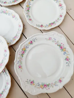 Vintage gebaksset CZ, met romantisch bloemendecor, voor 5 personen