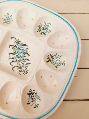 Vintage eierschotel voor 12 eieren, handbeschilderd