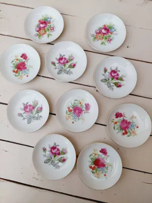 Vintage petit four bordjes romantische stijl – set van 10 – 9 cm – theetipjes