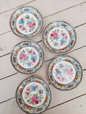 Vintage petit four bordjes Madame de Pompadour – set van 5 –  12 cm – theetipjes