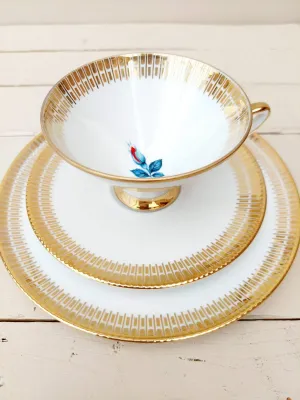 Vintage sammeltas set - kop, schotel en bord - Duits porselein / Bavaria Winterling Röslau