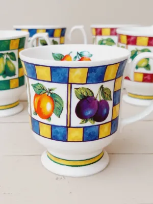 Vintage mokken 'Juicy Fruits' van Roy Kirkham, set van 5