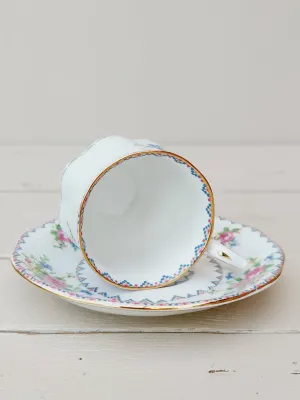 Dameskop met schotel Royal Albert 'Petit Point'