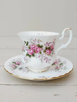 Dameskop met schotel Royal Albert &#39;Lavender Rose&#39;