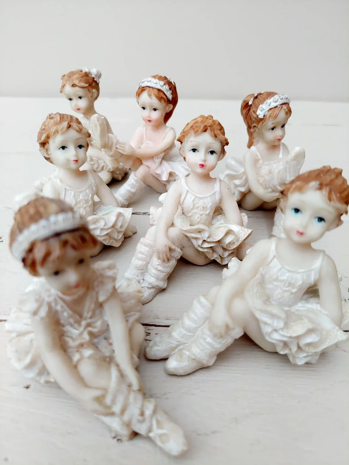 Ballerina&#39;s - set van 7 verfijnde beeldjes met fijne details