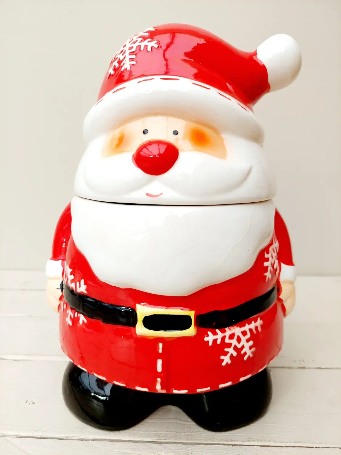 Koektrommel - snoeppot in de vorm van een kerstman